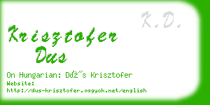 krisztofer dus business card